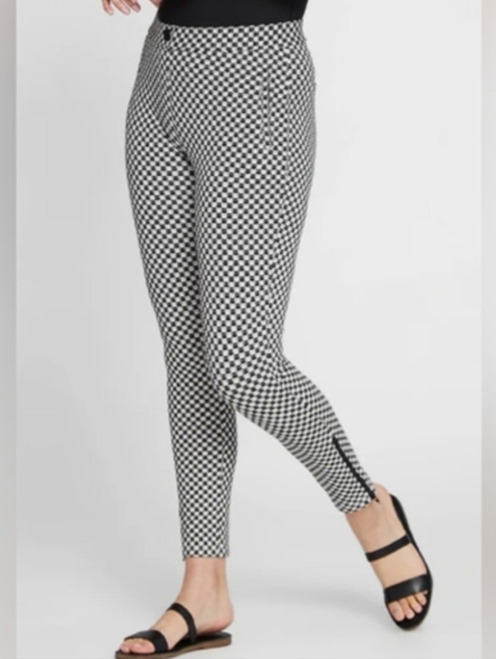 Betabrand Black and White Catstooth Print Dress Pant Size XL / Cat Lady Office